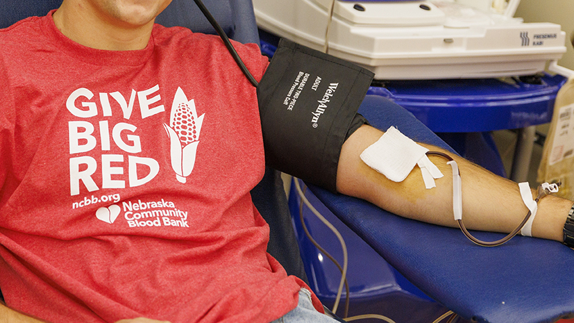 Homecoming blood drive in the Nebraska Union. October 2022.