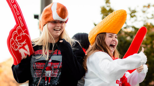 Students cheering at Cornstock festival