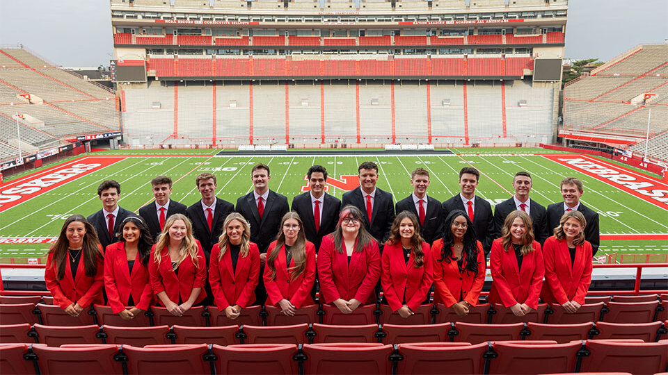 Group image of the twenty Homecoming Royalty Finalists for 2025.