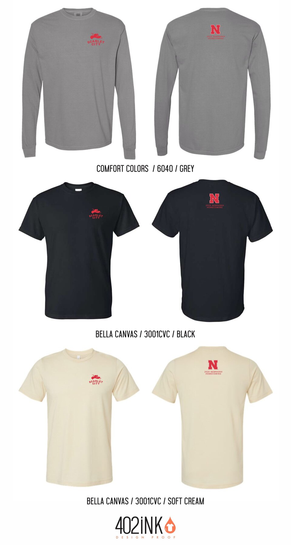 UNL Homecoming apparel: Scarlet City Hat design items